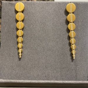 22K gold and white topaz drop earrings